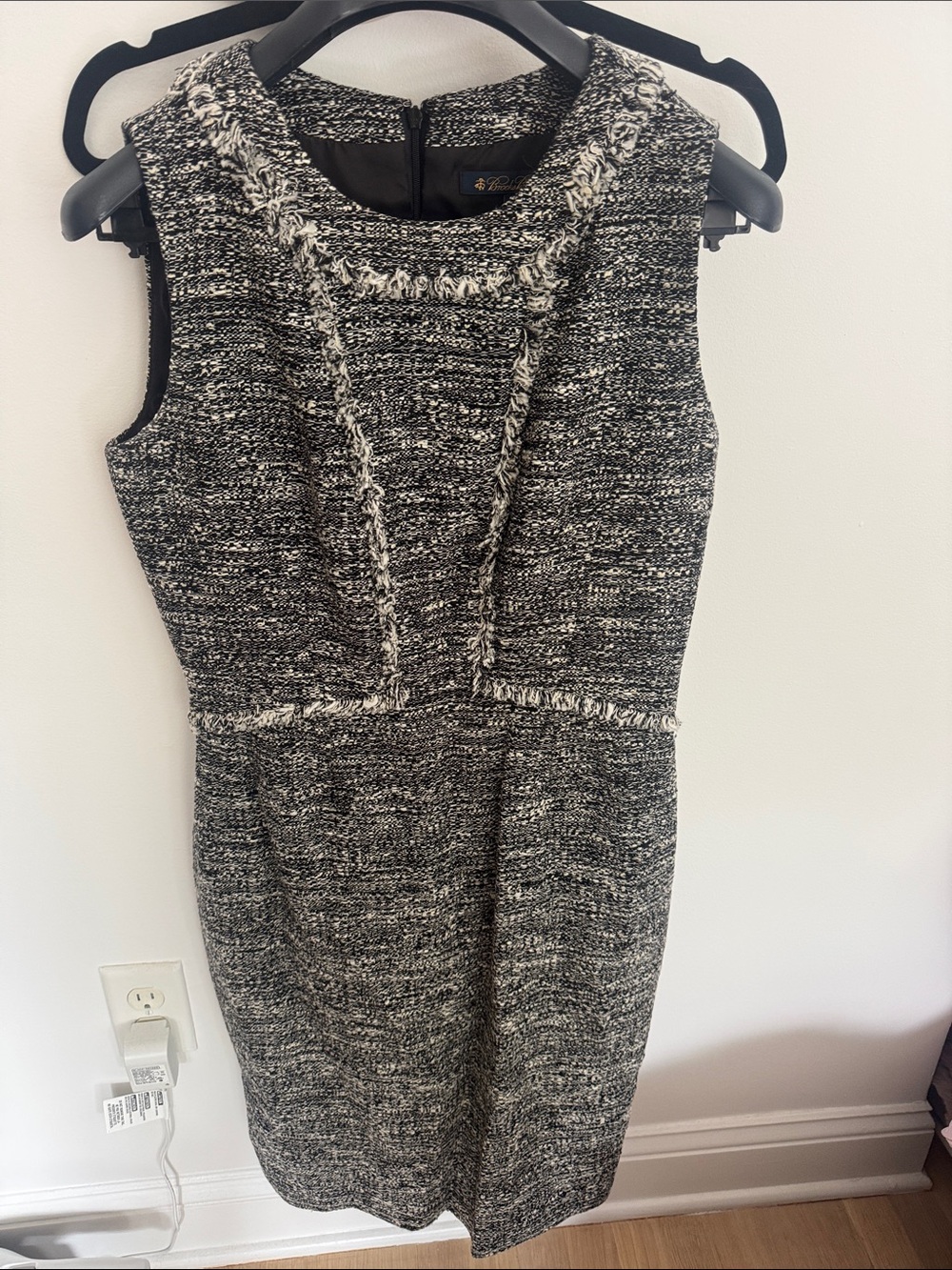 Brooks Brothers Black and White Tweed Sheath Dress